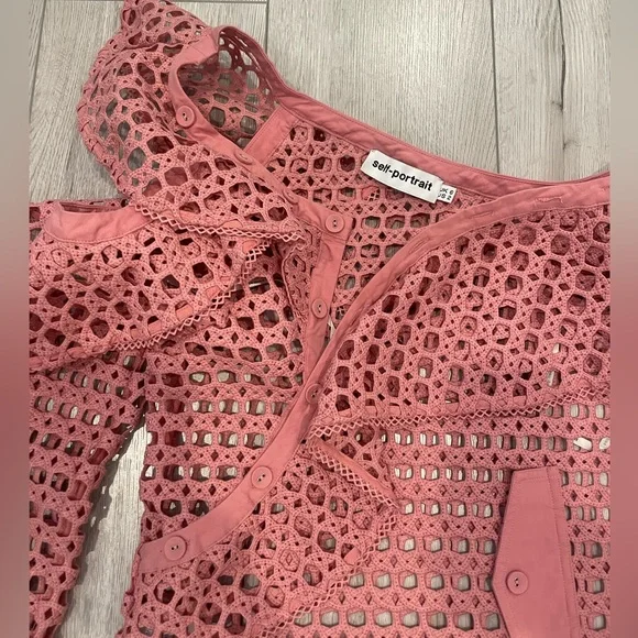 Self-Portrait Ruffled Heavy Lace Top - Picture 9 of 14